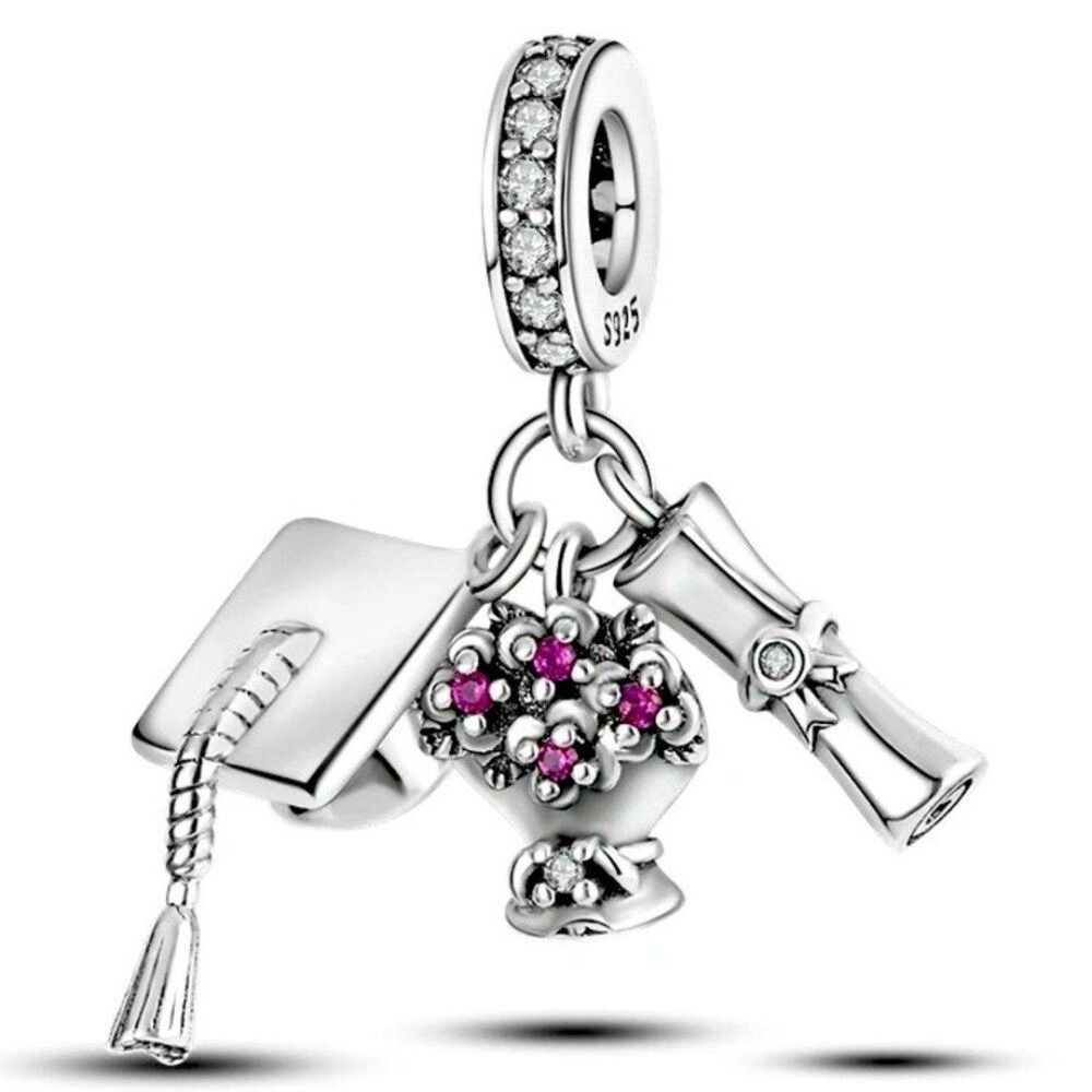 NWOT Pandora Graduation Silver Charm